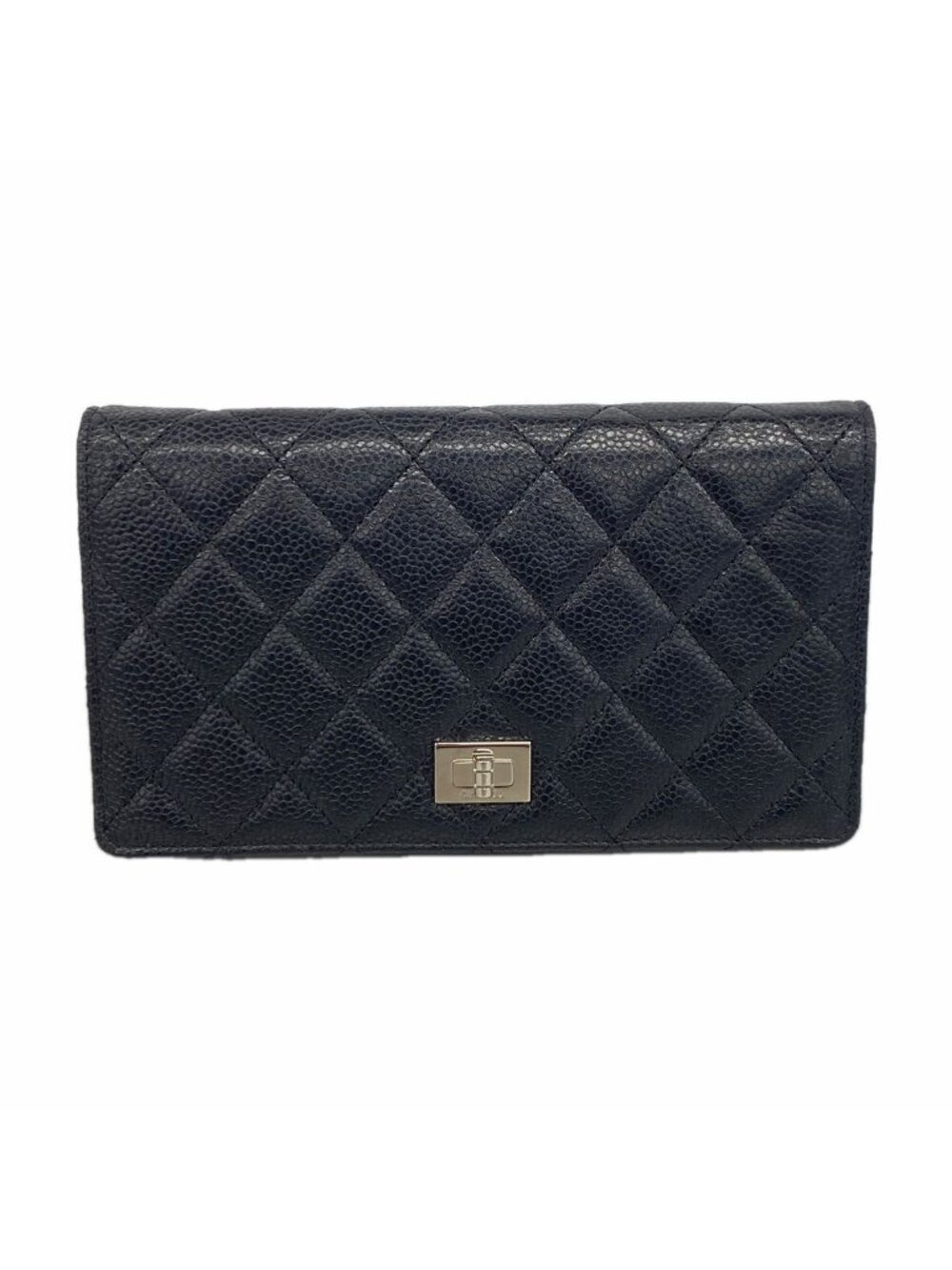 Chanel Wallet 2.55 Caviar Leather Black Silver